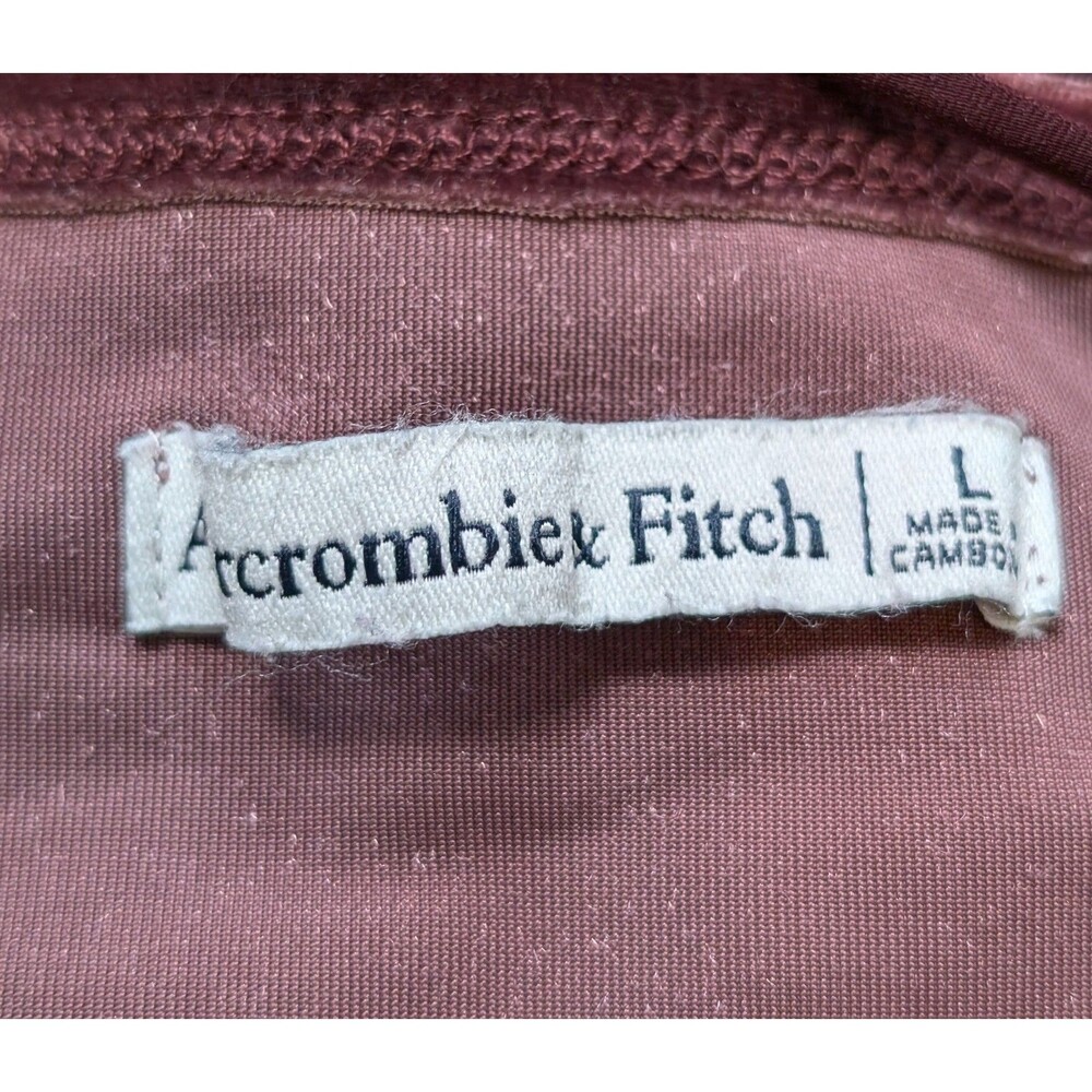 Abercrombie & Fitch Size L Burgundy Wine Velvet Drape Cowl Neck Stretch Bodysuit - Picture 6 of 8